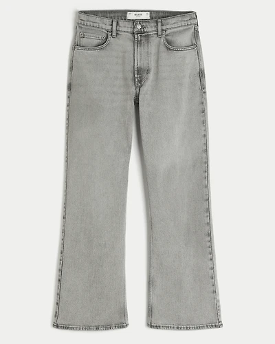 Grey Y2K Flare Jeans