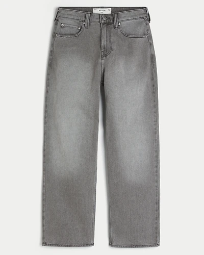 Washed Grey Baggy Jeans