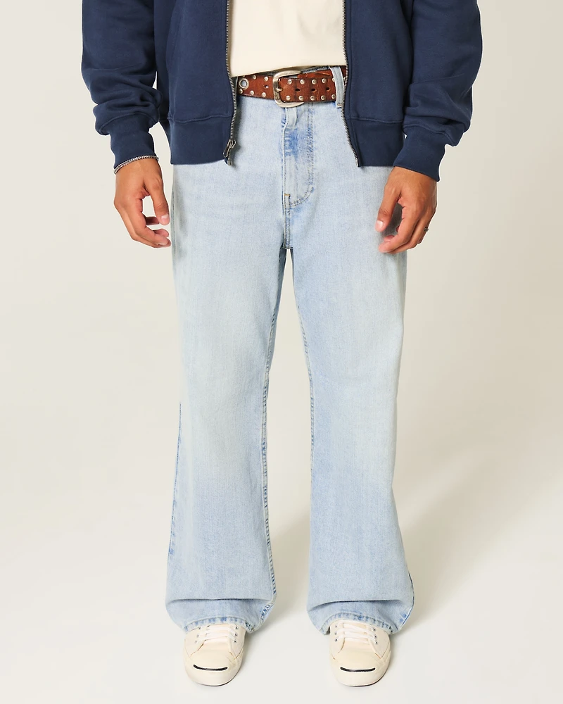 Light Wash Baggy Bootcut Jeans