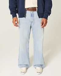 Light Wash Baggy Bootcut Jeans
