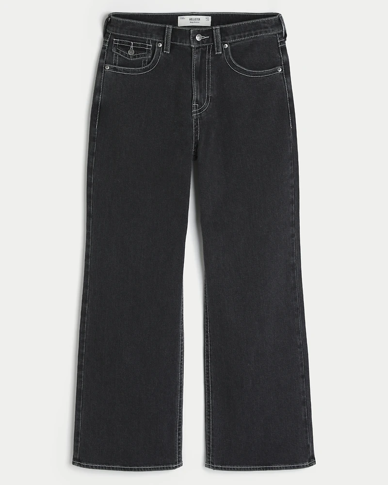 Black Baggy Bootcut Jeans
