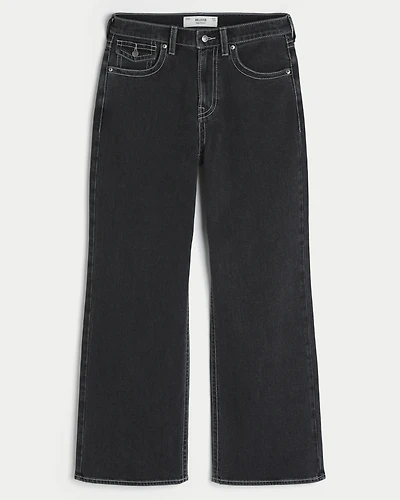 Black Baggy Bootcut Jeans