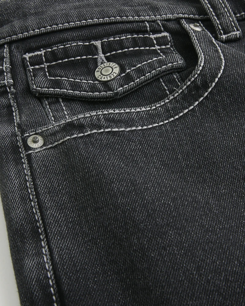Black Baggy Bootcut Jeans