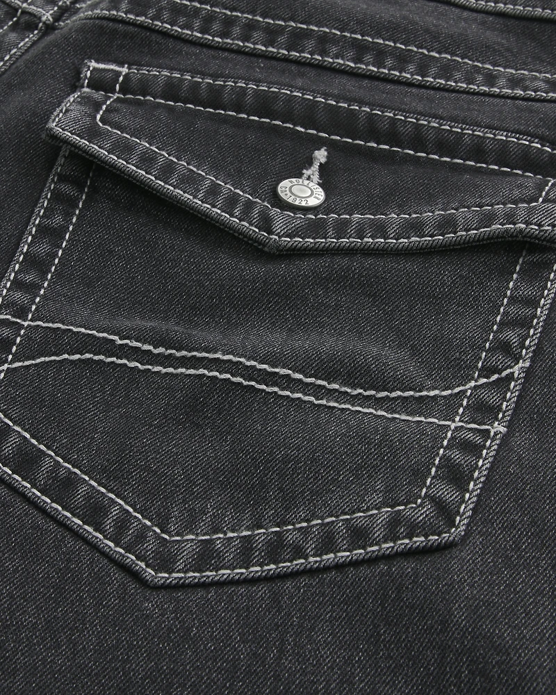 Black Baggy Bootcut Jeans