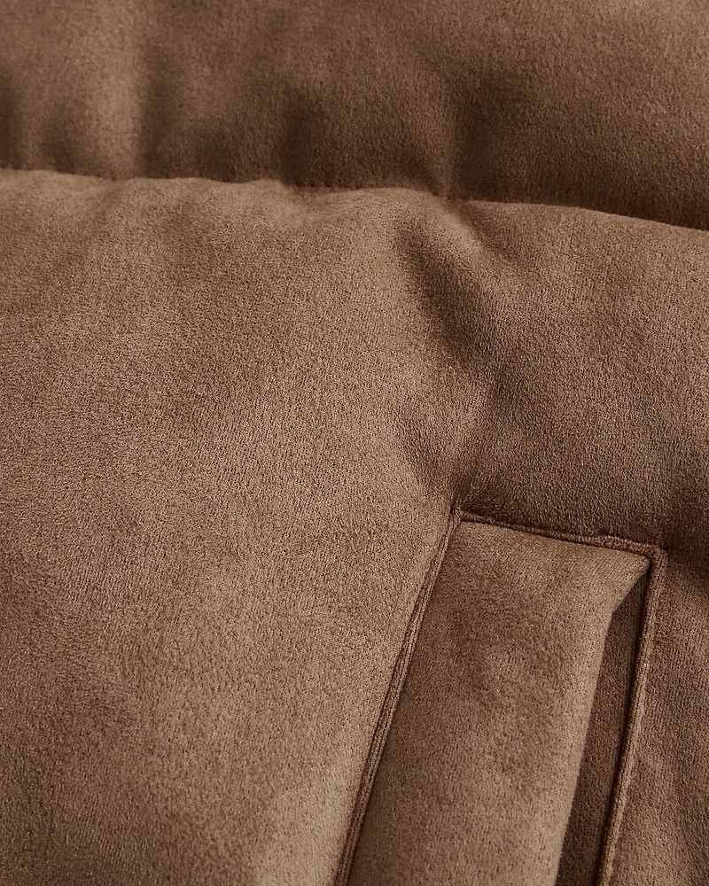 Faux Suede Puffer Jacket