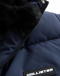 Faux Fur-Lined Hooded Puffer Jacket