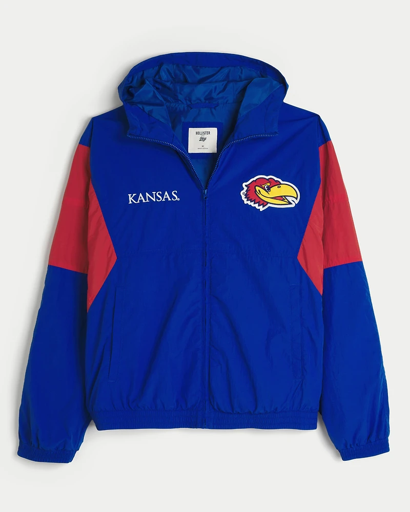 University of Kansas Jayhawks Graphic Hooded Windbreaker Jacket