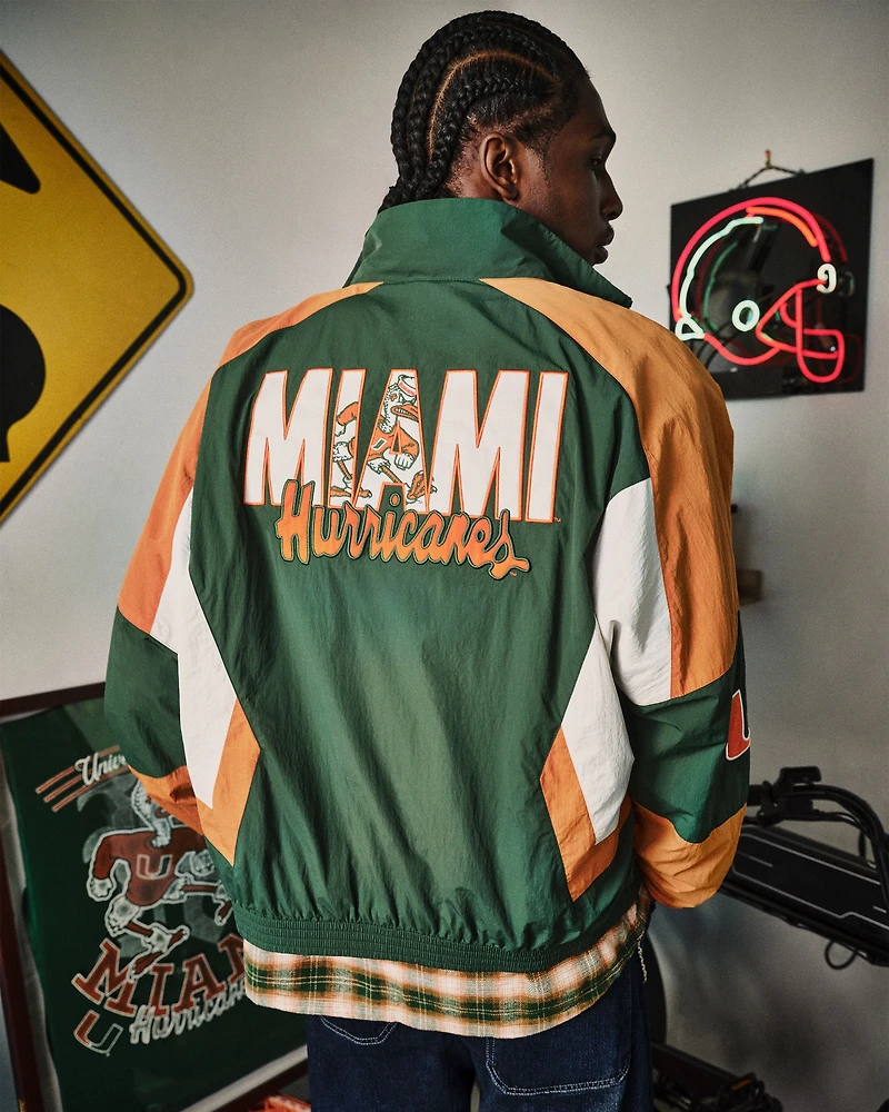 University of Miami Hurricanes Graphic Windbreaker Jacket