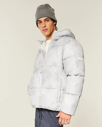 Faux Fur-Lined Hooded Puffer Jacket