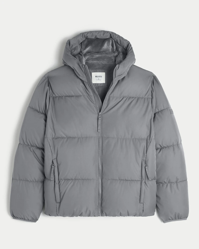 Faux Fur-Lined Puffer Jacket