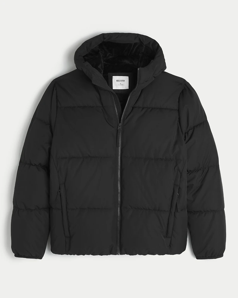 Faux Fur-Lined Puffer Jacket