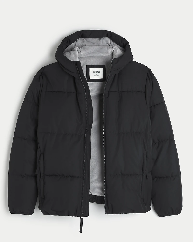 Faux Fur-Lined Puffer Jacket
