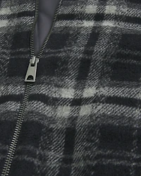 Hooded Plaid Flannel Skater Jacket