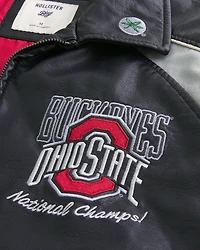 Faux Leather The Ohio State University Buckeyes Graphic Jacket