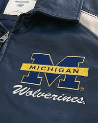 Faux Leather University of Michigan Wolverines Graphic Jacket