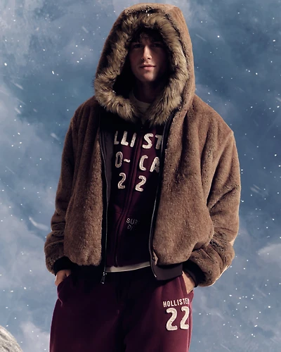 Hooded Faux Fur Jacket