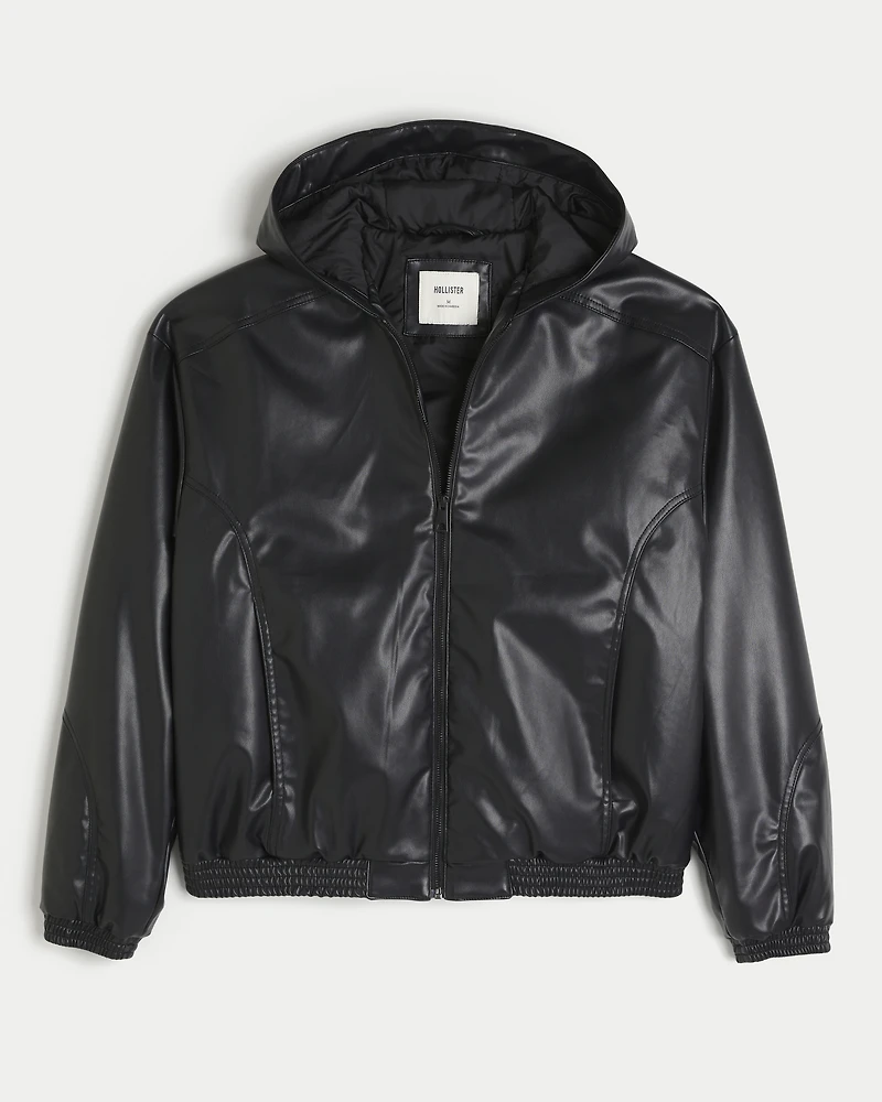 Faux Leather Skater Jacket