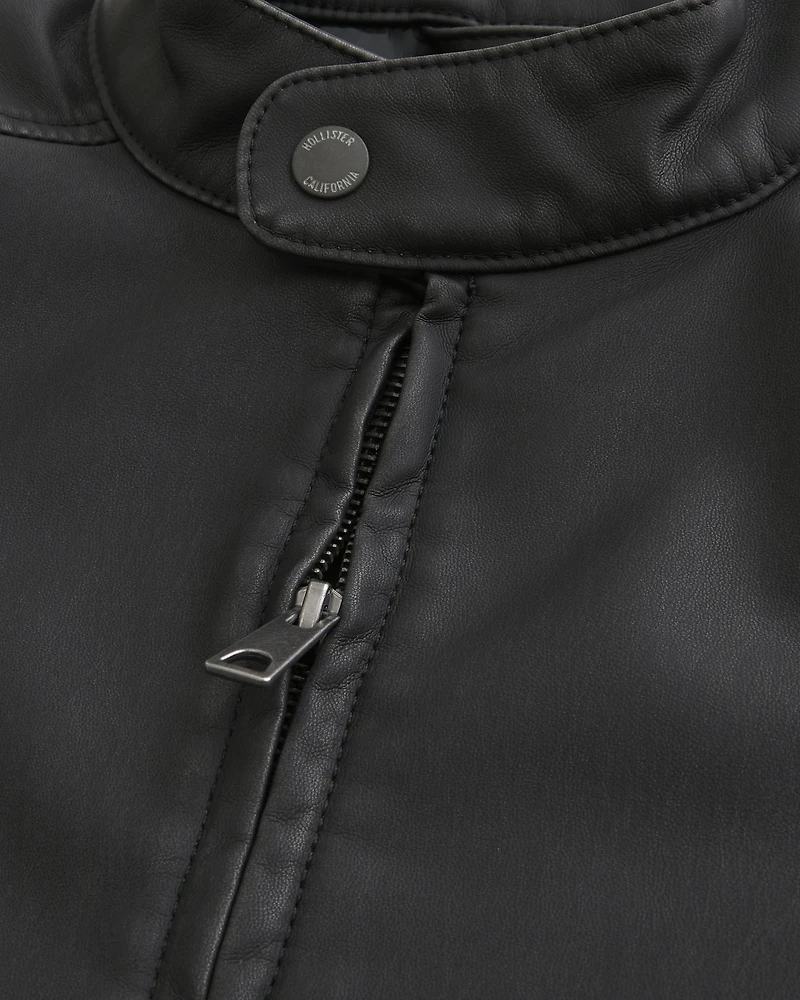 Faux Leather Moto Jacket