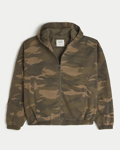 Camo Zip-Up Skater Jacket