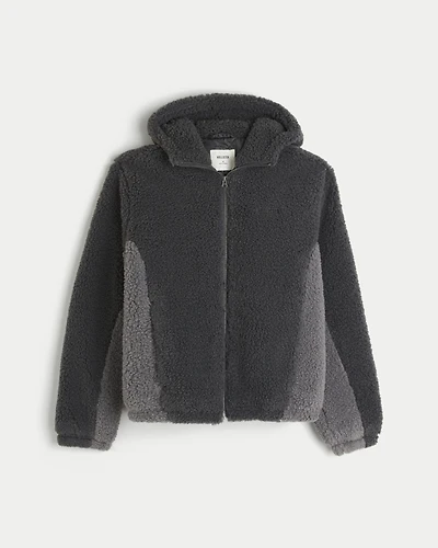 Hooded Faux Shearling Jacket