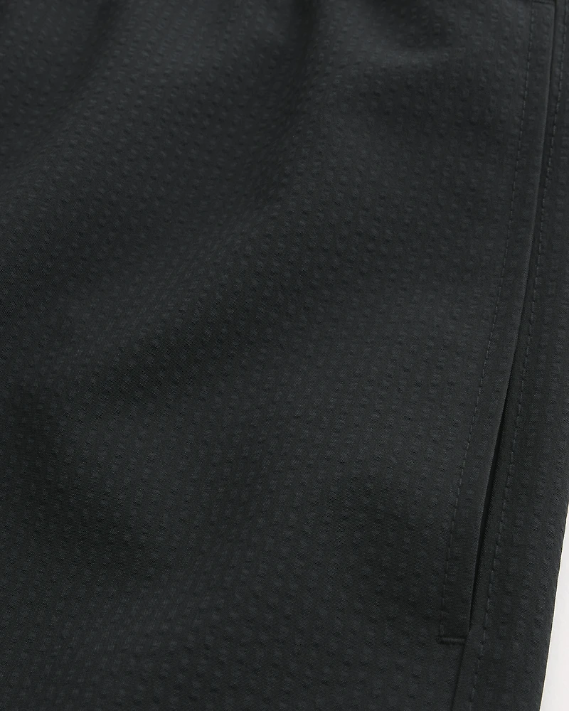 Mid-Thigh Seersucker Volley Swim Trunks