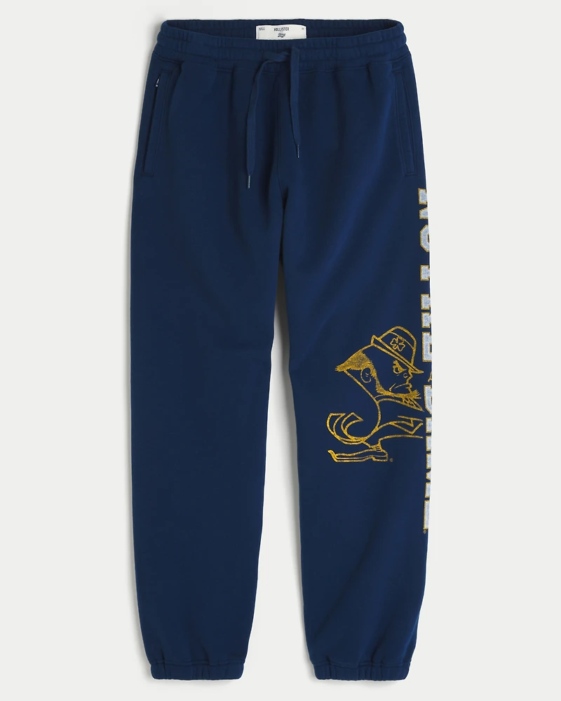 University of Notre Dame Fighting Irish Graphic Baggy Cinch Fleece Joggers