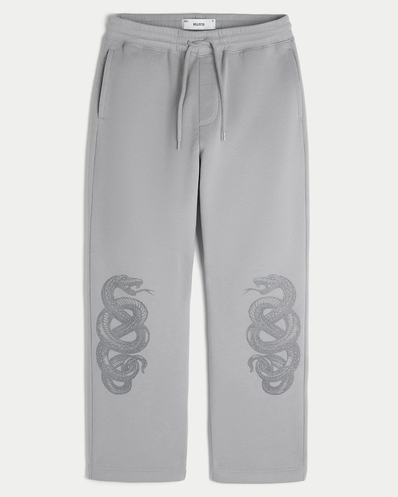 Double Snake Graphic Baggy Sweatpants
