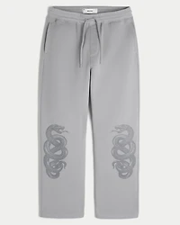 Double Snake Graphic Baggy Sweatpants