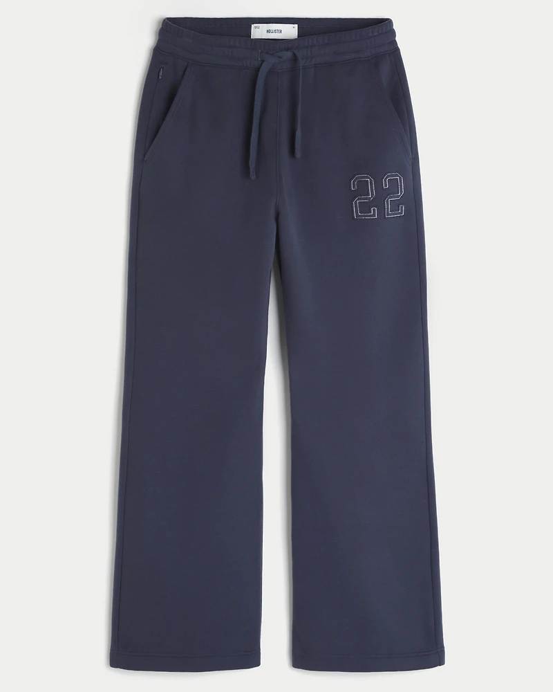 Number Graphic Bootcut Sweatpants