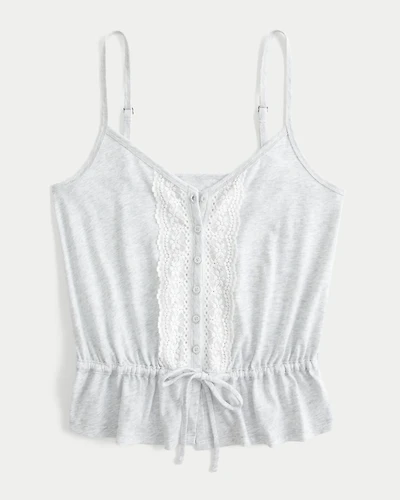 Lace Detail Peplum Top