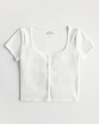 Waffle Button-Down Tee