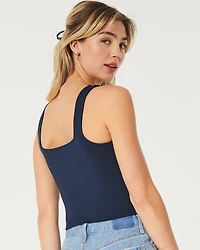 Seamless Fabric Square-Neck Tank