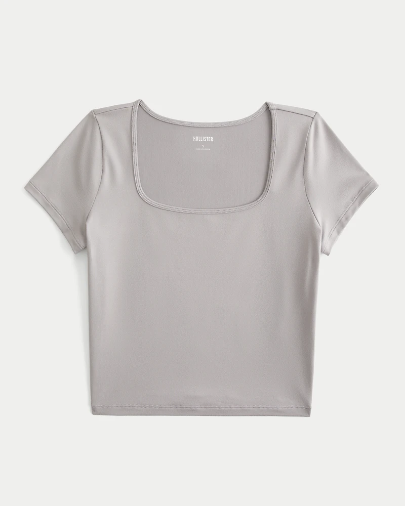 Seamless Fabric Square-Neck Baby Tee