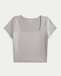 Seamless Fabric Square-Neck Baby Tee