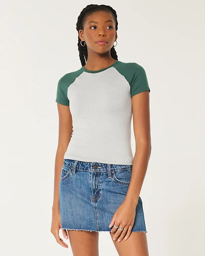 Seamless Fabric Longline Crew Baby Tee