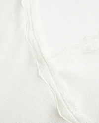 Long-Sleeve Lace Trim Wrap Top