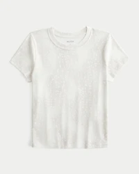 Easy Short-Sleeve Doe Print Crew Baby Tee