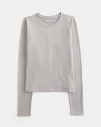 Soft Stretch Seamless Fabric Crew Top