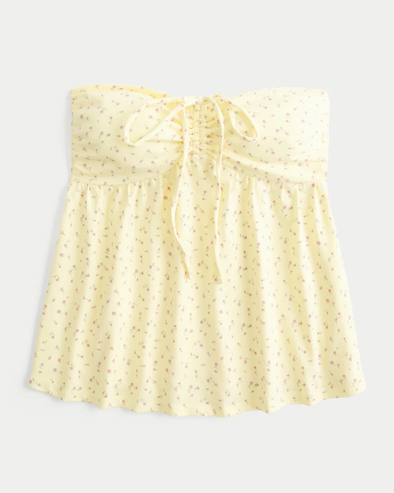 Strapless Cinched Babydoll Top