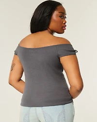 Off-the-Shoulder Tie Sleeve Top