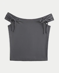 Off-the-Shoulder Tie Sleeve Top