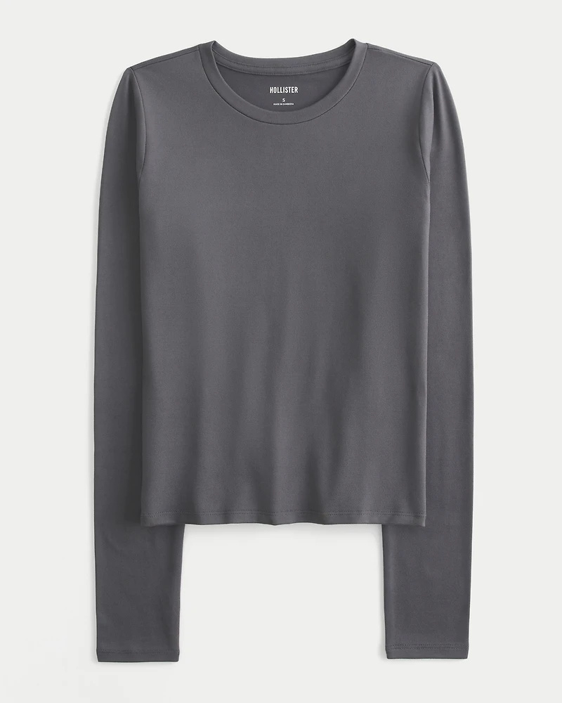 Seamless Fabric Long-Sleeve Crew Top