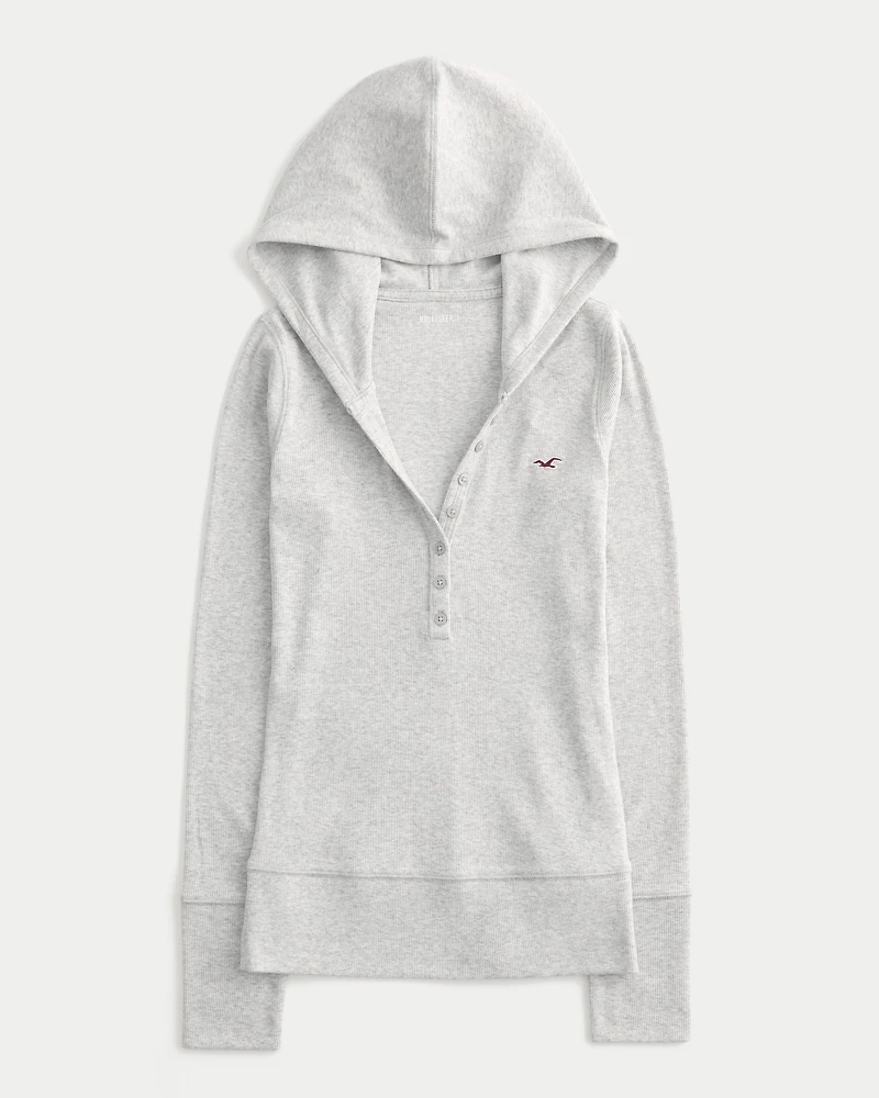 Long-Sleeve Hooded Henley