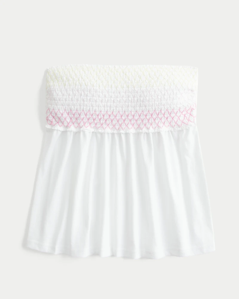 Easy Strapless Smocked Babydoll Top