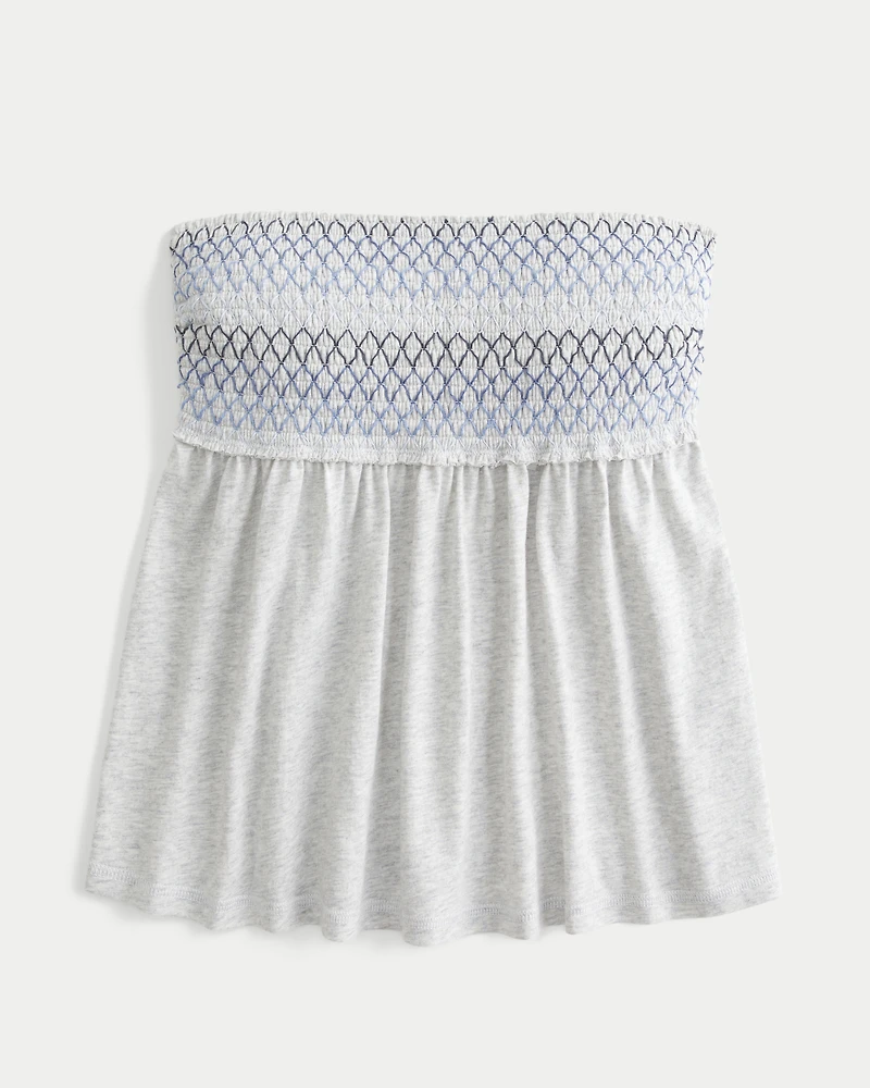 Easy Strapless Smocked Babydoll Top