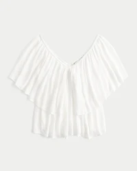 Flutter Sleeve Babydoll Blouse