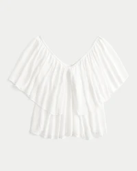 Flutter Sleeve Babydoll Blouse