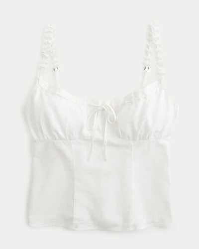 Linen-Blend Tie Front Cami