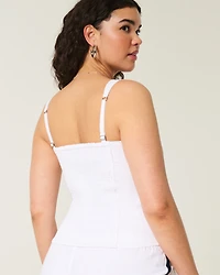 Linen Blend Button-Through Top