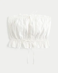 Easy Crop Strapless Lace Inset Tube Top